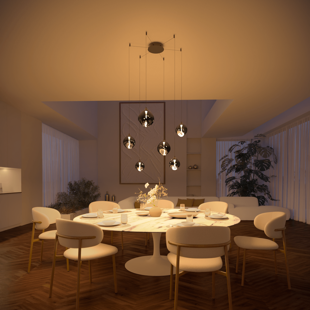 Wela LED Pendant Light | Mouth-Blown Glass, 6 Flames