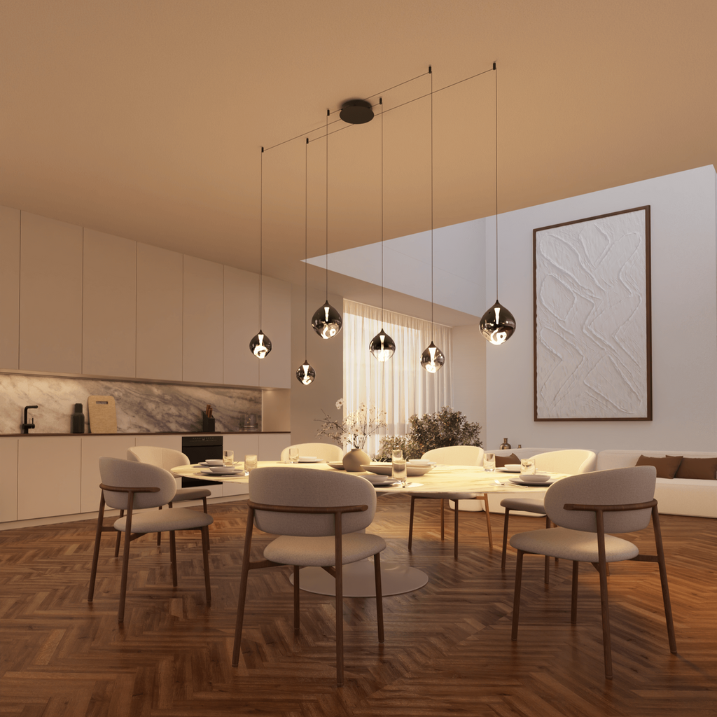 Wela LED Pendant Light | Mouth-Blown Glass, 6 Flames