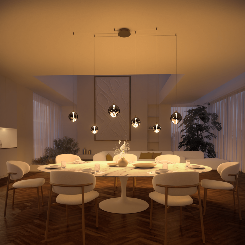 Wela LED Pendant Light | Mouth-Blown Glass, 6 Flames