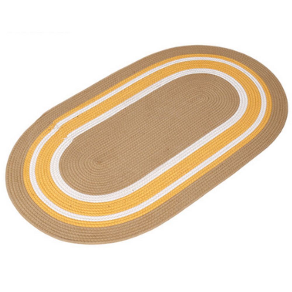 SonnenKreis: oval Boho doormat in spiral design – soft, non-slip & decorative for living room & hallway