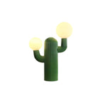 Fluted Cactus Table Lamp, Opal Glass Globes