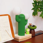 Fluted Cactus Table Lamp, Opal Glass Globes