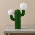 Fluted Cactus Table Lamp, Opal Glass Globes