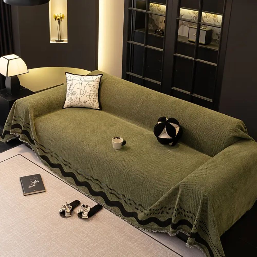 SoraLinie: Stylish Sofa Cover with Modern Line Design & Soft Quality – for Living & Seating Areas