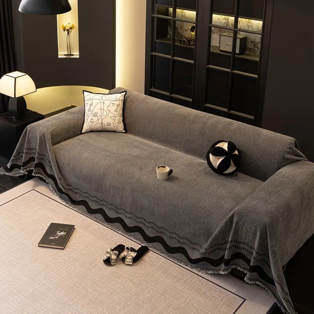 SoraLinie: Stylish Sofa Cover with Modern Line Design & Soft Quality – for Living & Seating Areas