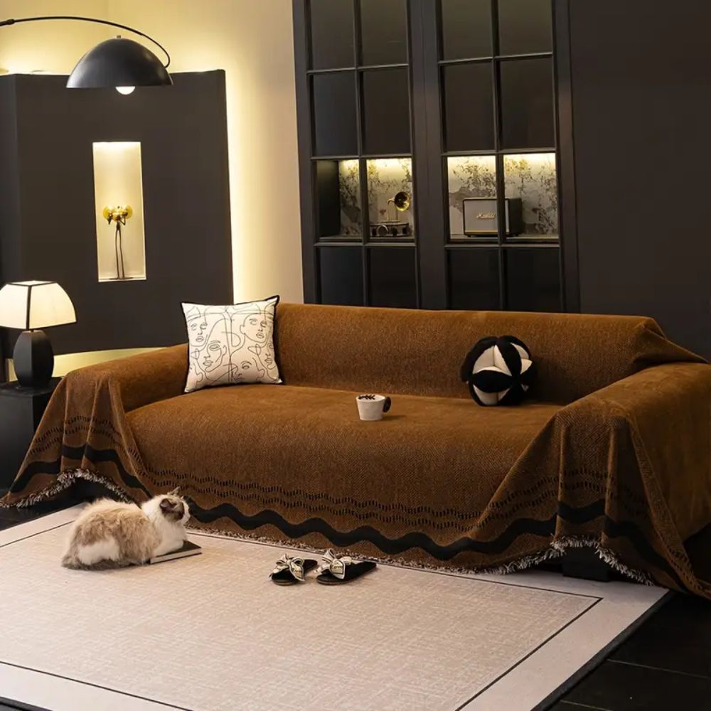 SoraLinie: Stylish Sofa Cover with Modern Line Design & Soft Quality – for Living & Seating Areas