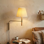 Plug-In Swing-Arm Wall Sconce, Steel & Wood