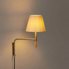 Plug-In Swing-Arm Wall Sconce, Steel & Wood