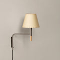 Plug-In Swing-Arm Wall Sconce, Steel & Wood