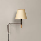 Plug-In Swing-Arm Wall Sconce, Steel & Wood
