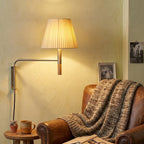 Plug-In Swing-Arm Wall Sconce, Steel & Wood