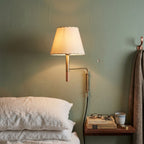 Plug-In Swing-Arm Wall Sconce, Steel & Wood