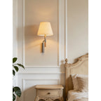 Tapered Wall Sconce, Steel Frame & Wood Accent