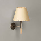 Tapered Wall Sconce, Steel Frame & Wood Accent