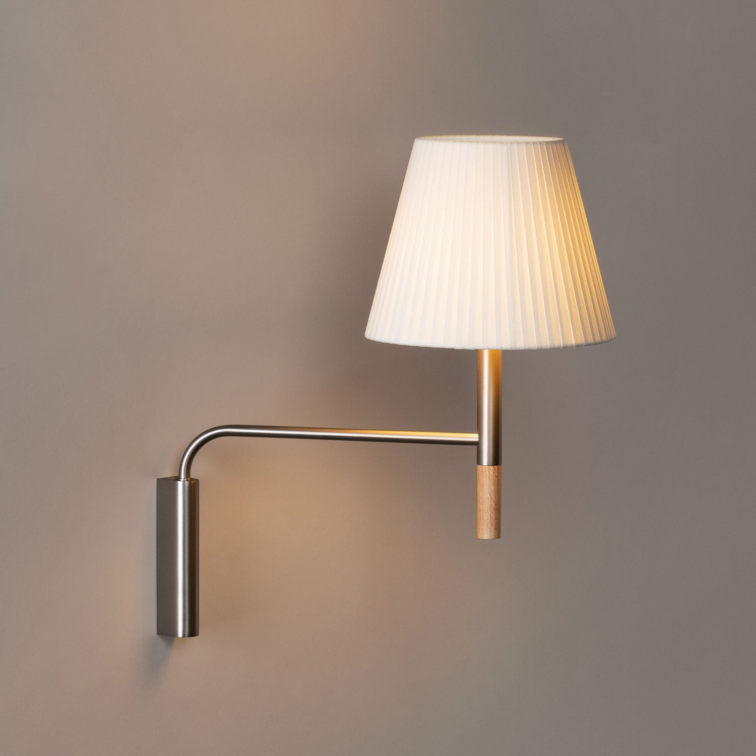 Tapered Wall Sconce, Steel Frame & Wood Accent