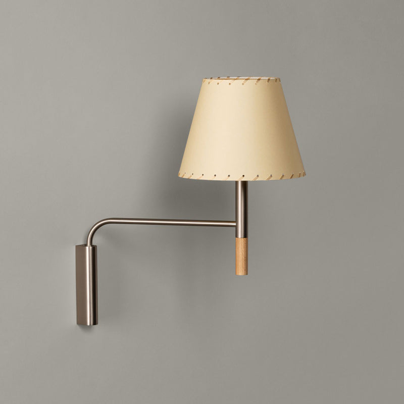 Tapered Wall Sconce, Steel Frame & Wood Accent