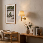 Tapered Wall Sconce, Steel Frame & Wood Accent