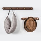 Stylish Wooden Wall Hooks with Brass Accents – Coat Hooks for Wall, Space-Saving Organizer