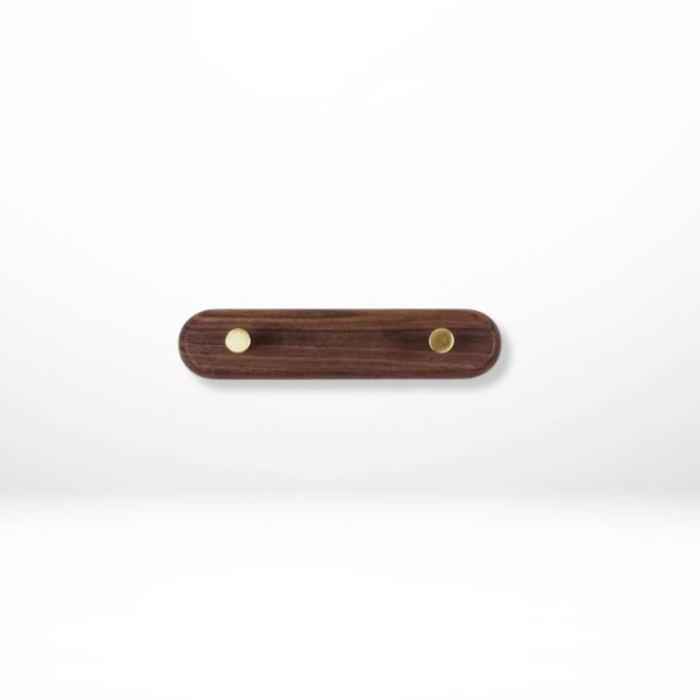 Stylish Wooden Wall Hooks with Brass Accents – Coat Hooks for Wall, Space-Saving Organizer