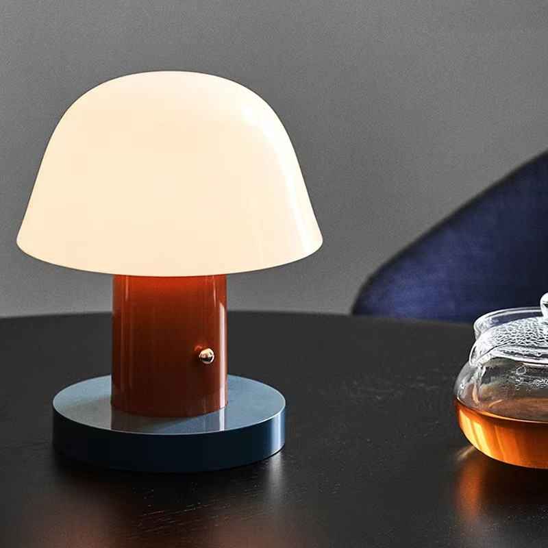 Bello Mushroom Table Lamp | Rechargeable LED, Touch Control Dimming