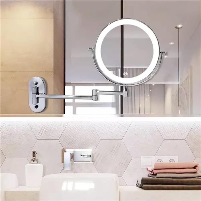 MirrorShine: LED Makeup Mirror with Magnification & Rechargeable Lighting