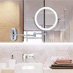 MirrorShine: LED Makeup Mirror with Magnification & Rechargeable Lighting