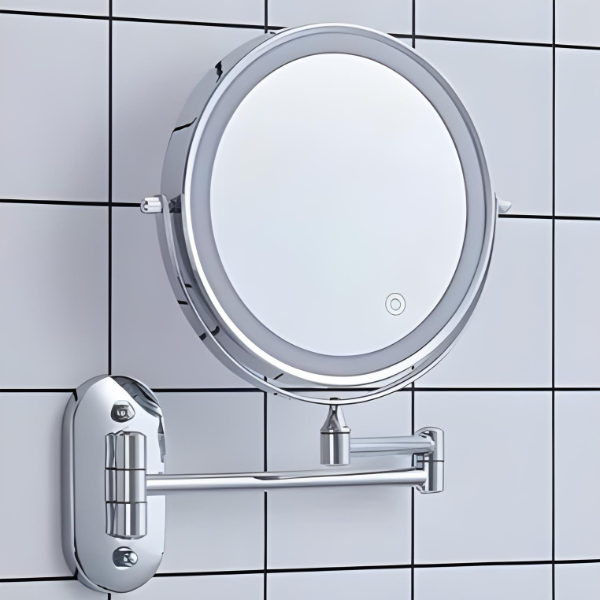 MirrorShine: LED Makeup Mirror with Magnification & Rechargeable Lighting