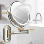 MirrorShine: LED Makeup Mirror with Magnification & Rechargeable Lighting