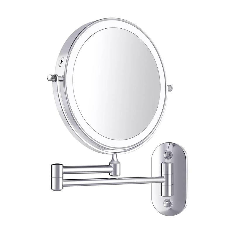 MirrorShine: LED Makeup Mirror with Magnification & Rechargeable Lighting