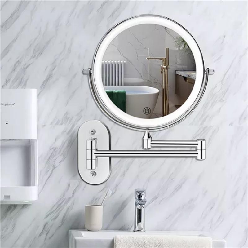 MirrorShine: LED Makeup Mirror with Magnification & Rechargeable Lighting