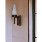 Mid-Century Wood & Glass Wall Lamp