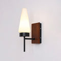Mid-Century Wood & Glass Wall Lamp