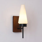 Mid-Century Wood & Glass Wall Lamp