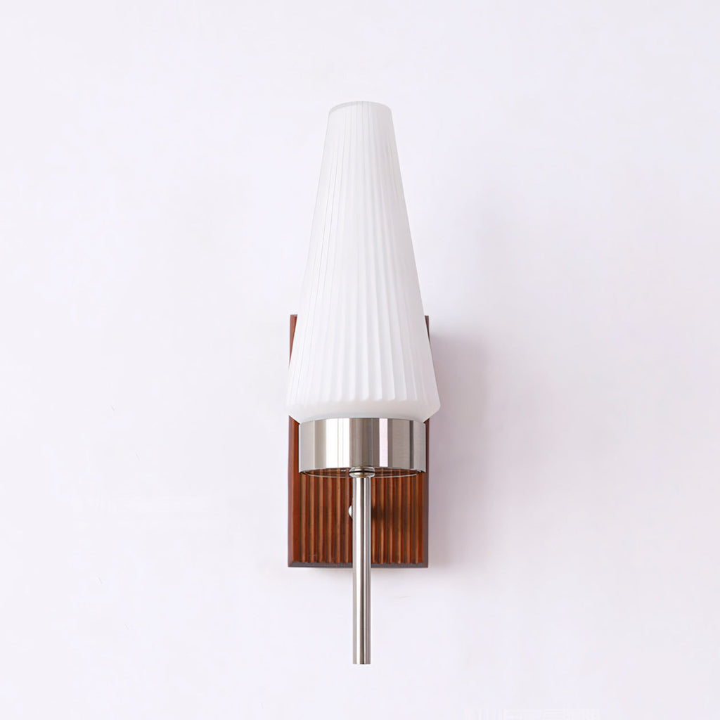 Mid-Century Wood & Glass Wall Lamp