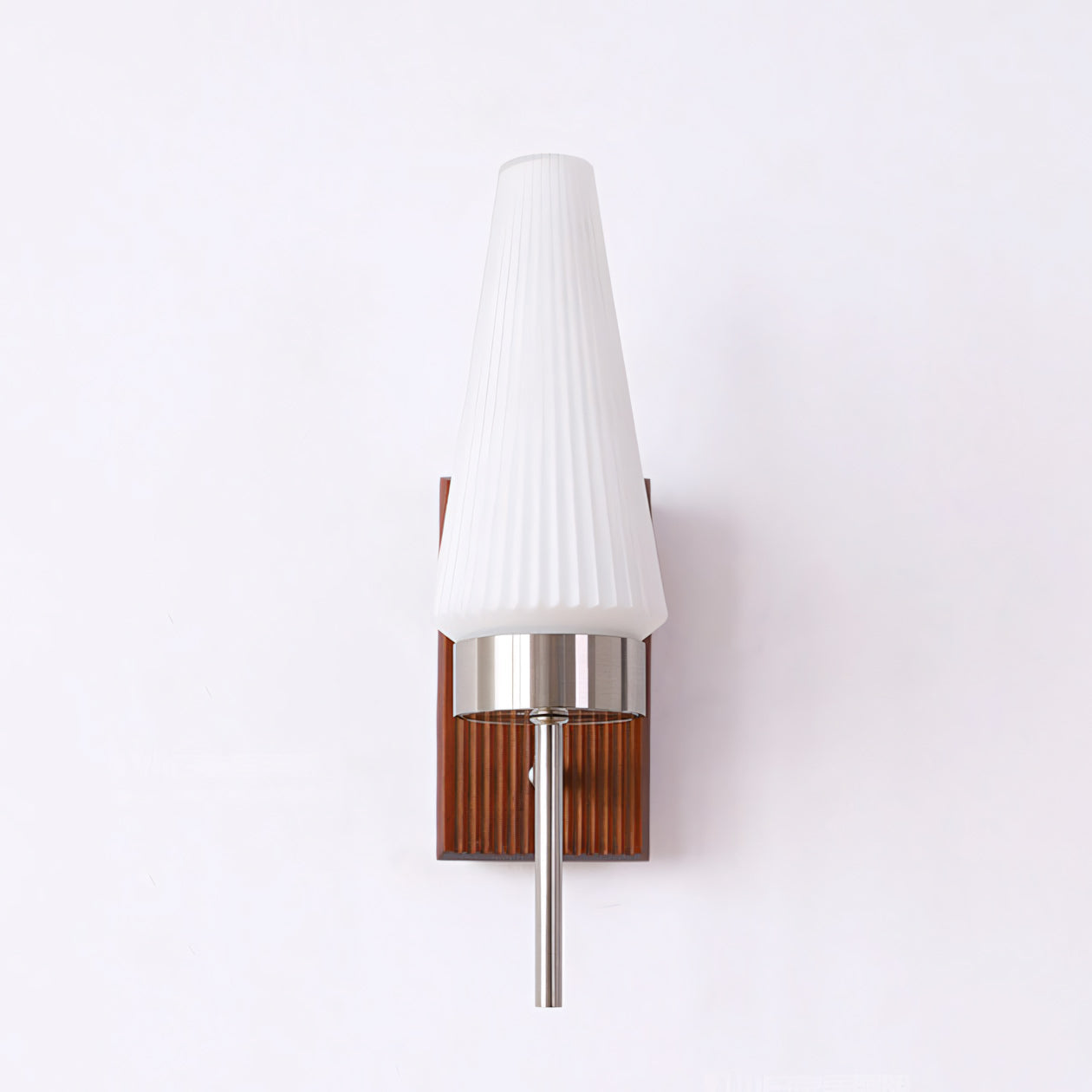 Mid-Century Wood & Glass Wall Lamp