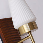 Mid-Century Wood & Glass Wall Lamp