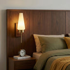 Mid-Century Wood & Glass Wall Lamp