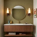 Mid-Century Wood & Glass Wall Lamp