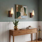 Mid-Century Wood & Glass Wall Lamp