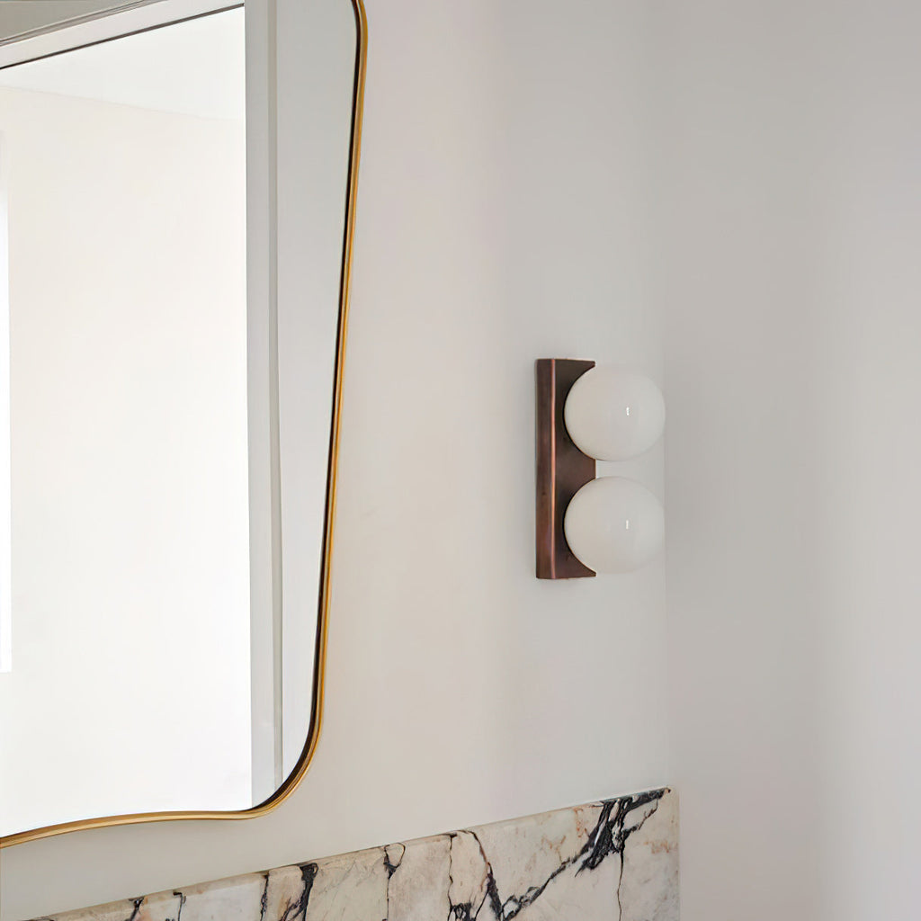 Frosted Glass Ball Wall Sconce, 1 or 2 Heads
