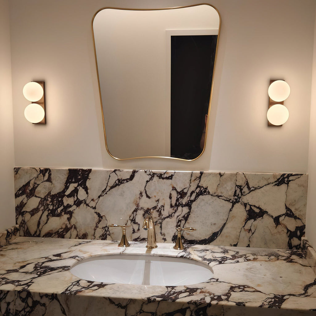 Frosted Glass Ball Wall Sconce, 1 or 2 Heads