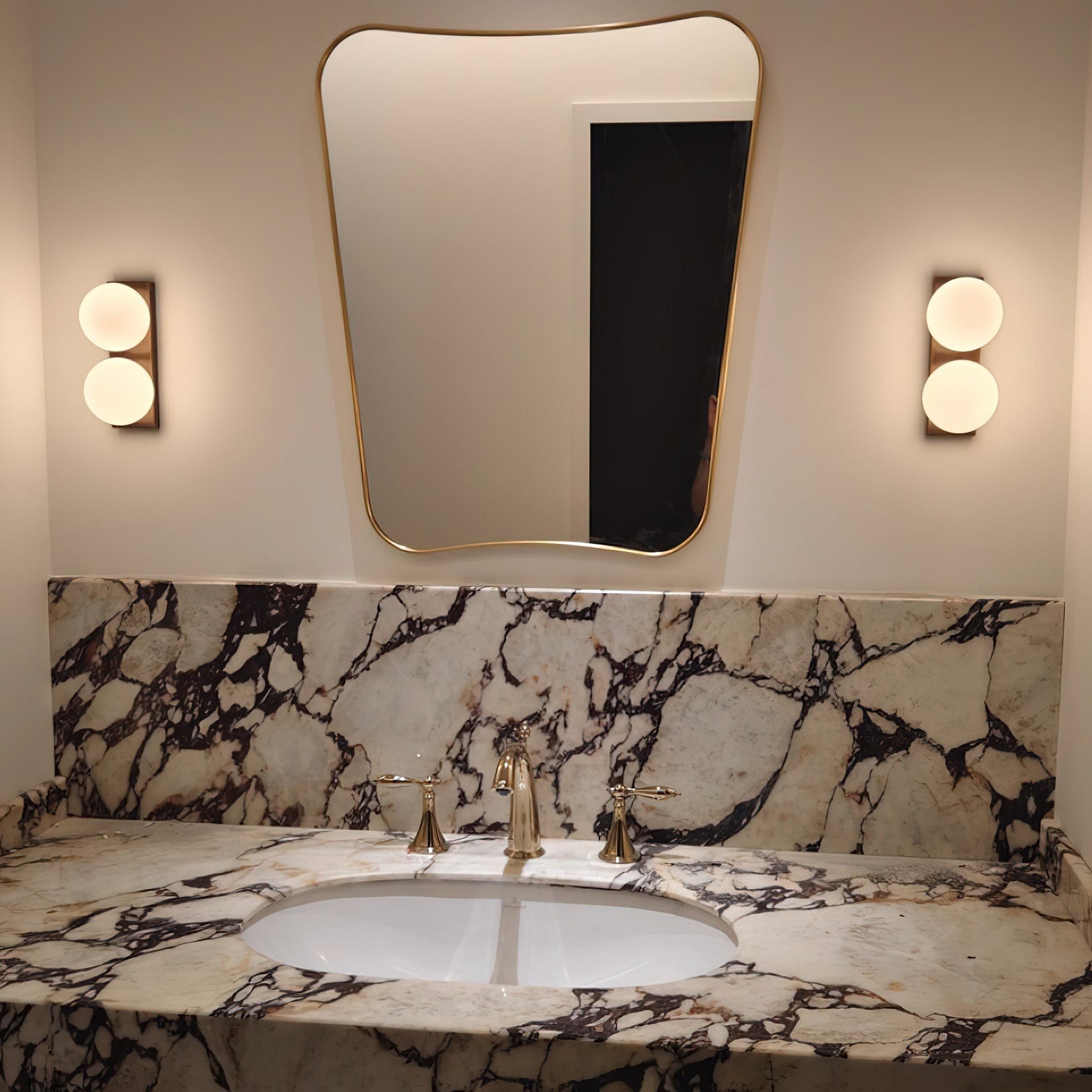 Frosted Glass Ball Wall Sconce, 1 or 2 Heads