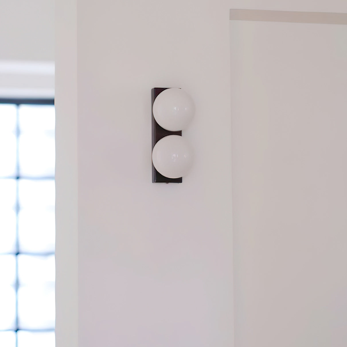 Frosted Glass Ball Wall Sconce, 1 or 2 Heads