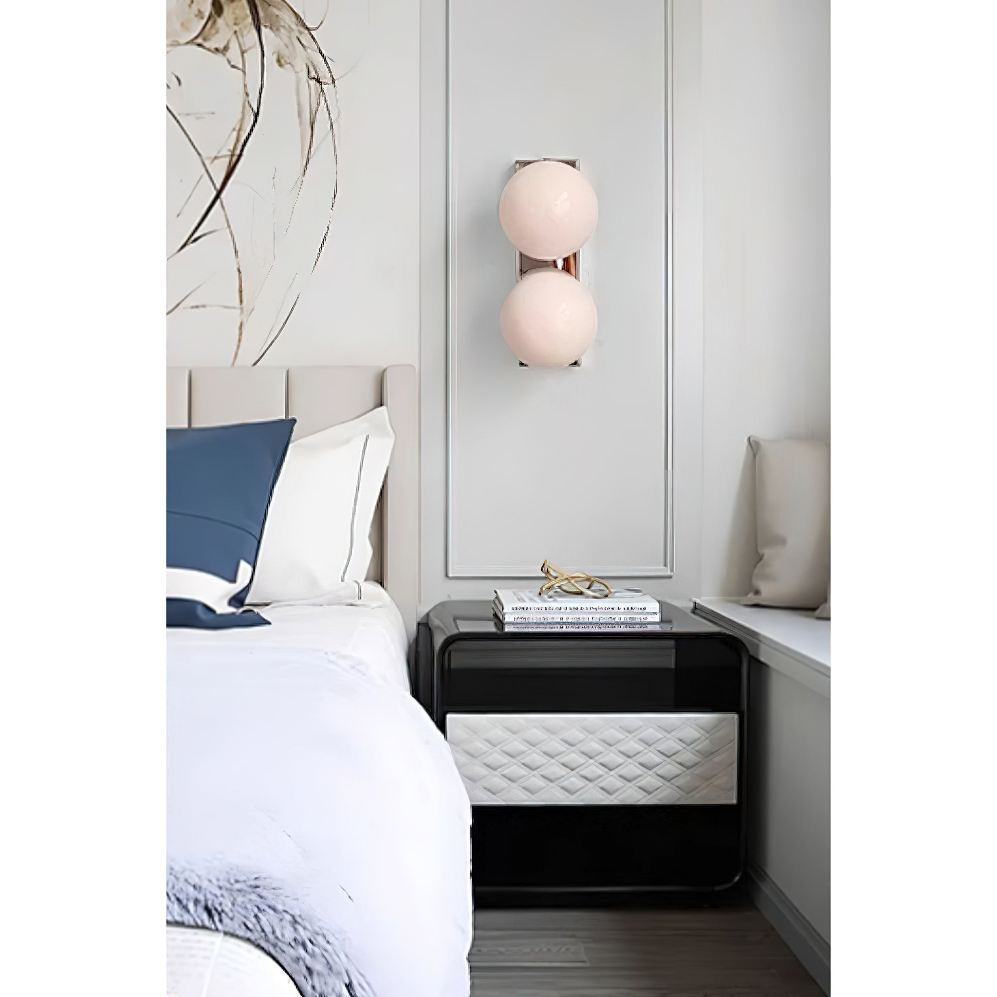 Frosted Glass Ball Wall Sconce, 1 or 2 Heads