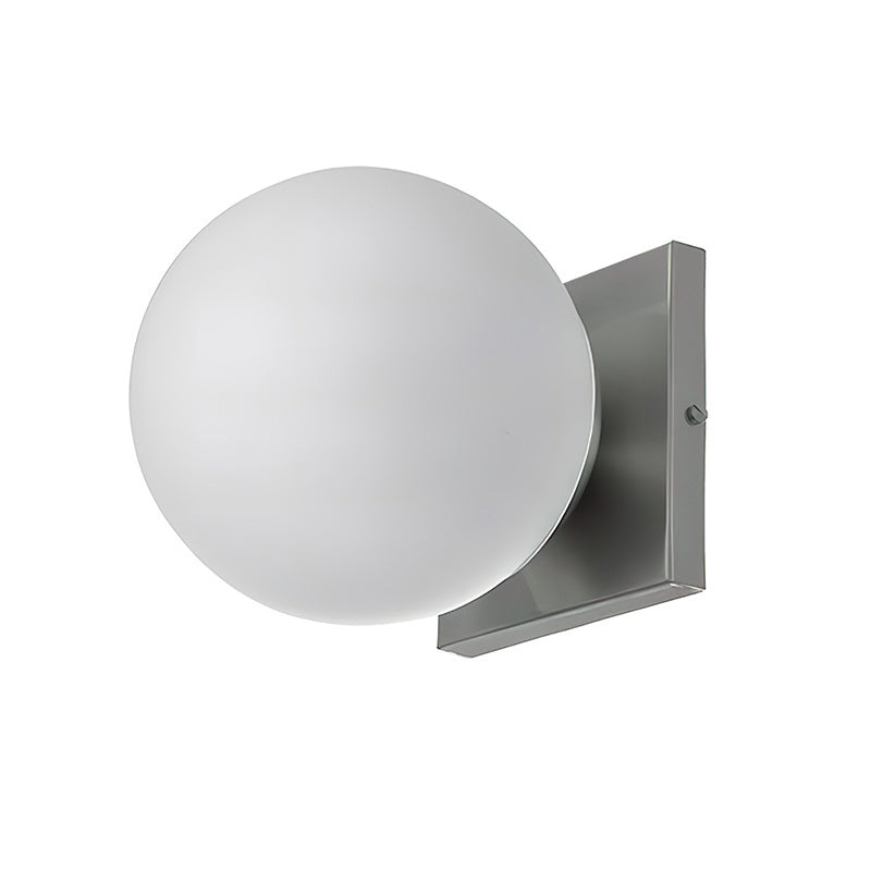 Frosted Glass Ball Wall Sconce, 1 or 2 Heads