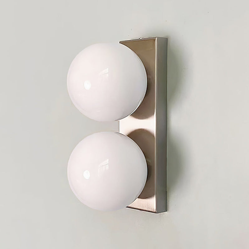 Frosted Glass Ball Wall Sconce, 1 or 2 Heads