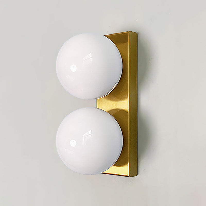 Frosted Glass Ball Wall Sconce, 1 or 2 Heads
