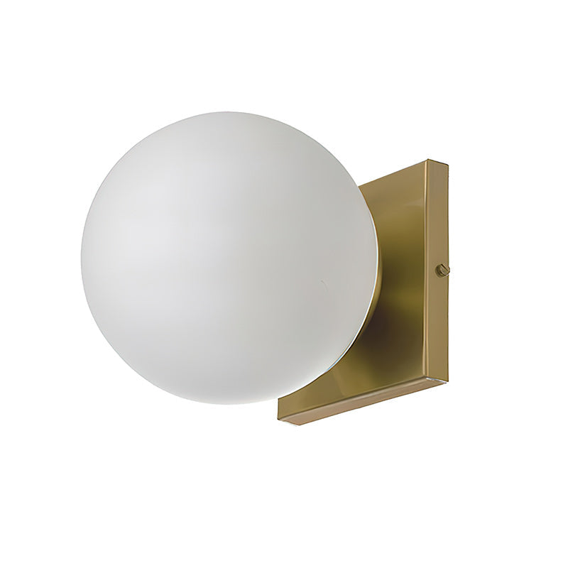 Frosted Glass Ball Wall Sconce, 1 or 2 Heads