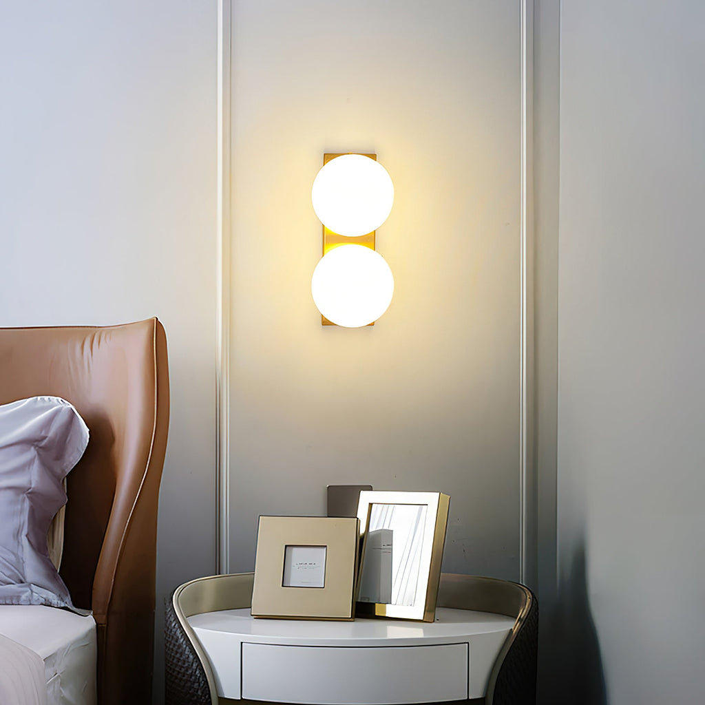 Frosted Glass Ball Wall Sconce, 1 or 2 Heads
