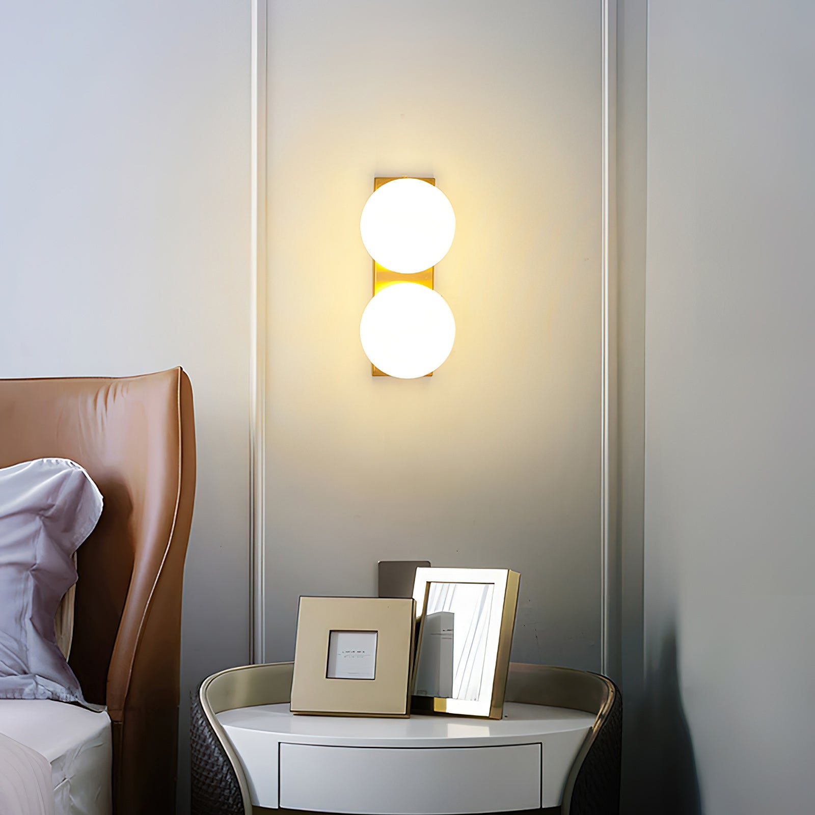 Frosted Glass Ball Wall Sconce, 1 or 2 Heads